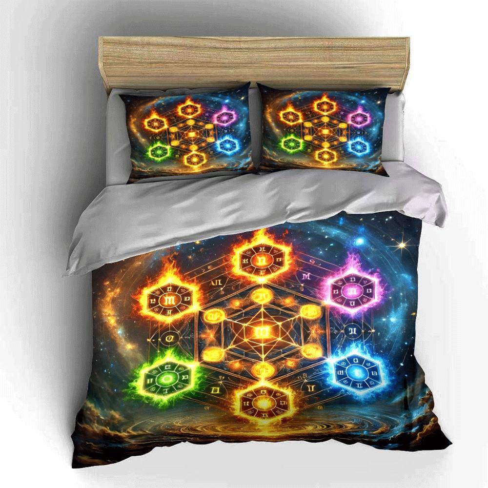 "Elemental Magic Set for Mystics" Exquisite three-piece bedding set gift for kids and adults