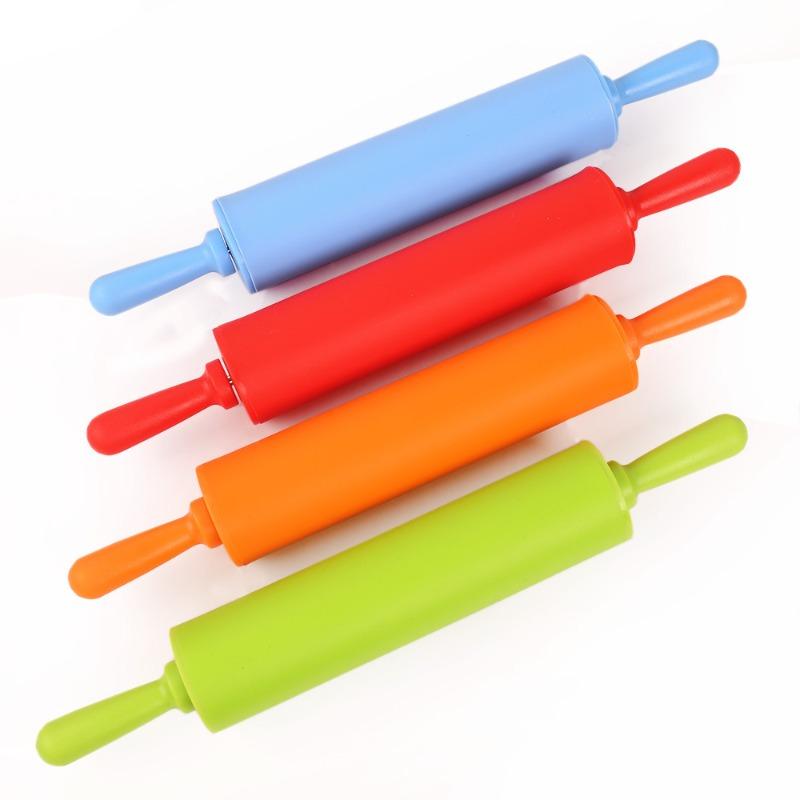 1PC Household Silicone Rolling Pins Plastic Handles Rolling Pins Baking & Pastry Tools Food Making Kitchen Tools