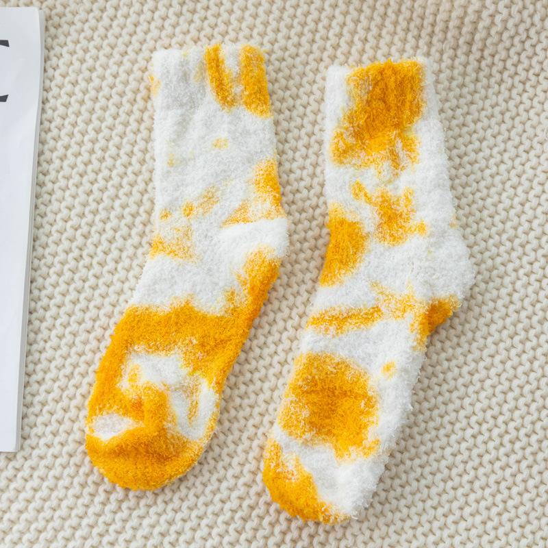 5/10 Pairs Comfortable Casual and Versatile Autumn Winter Solid Color Coral Velvet Socks Thickened Warm Floor Towel Socks Unisex Mid Calf Socks