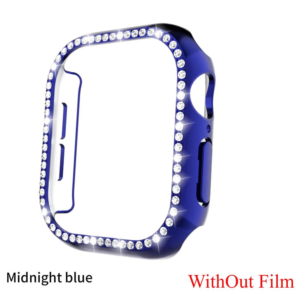 Glass+Diamond Cover For Apple Watch Case 46mm 42mm Bling Bumper Protector for iWatch Series 11 10 46 42mm Watch Case