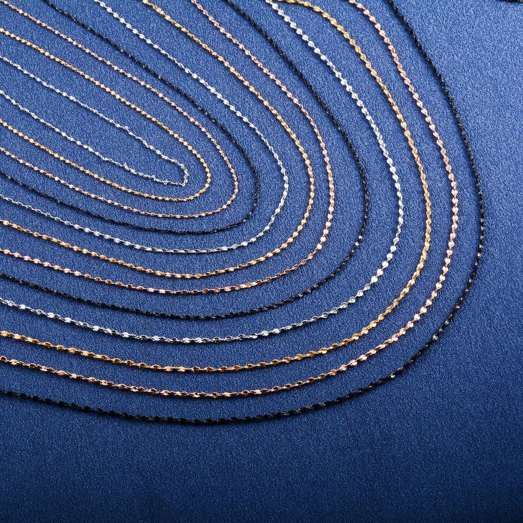 Dainty Women Necklace Glitter Cable Chain Stainless Steel Jewelry Accessories On Neck Collar for Ladies Choker DIY Gift