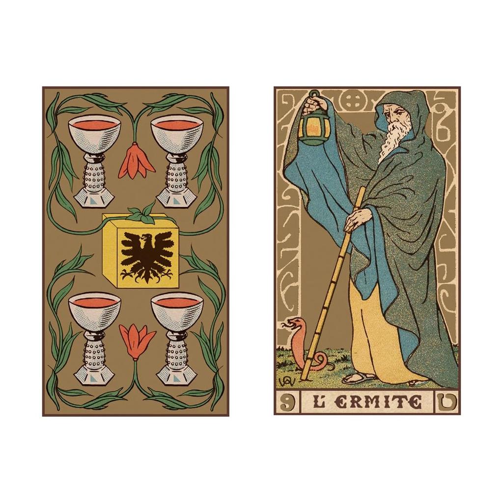 Kancharo 78-Card Tarot Set [Symbolic Tarot of Wirth Mini] Includes Japanese Tarot Card Instructions & Pouch (Authentic)