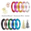 Fio de Alumínio Redondo Anodizado de 1-2,5 mm, 3-10 Metros, Fio de Metal de Alumínio Pintado Versátil para Componentes de Joias DIY
