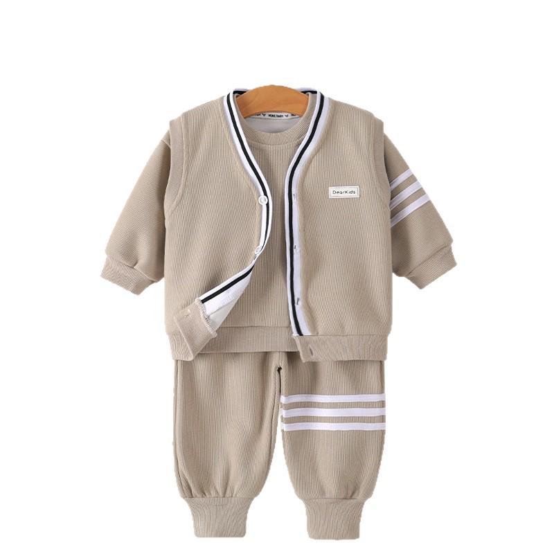Boys' Spring & Fall Long-Sleeve Three-Piece Sportswear Set for Infants & Toddlers