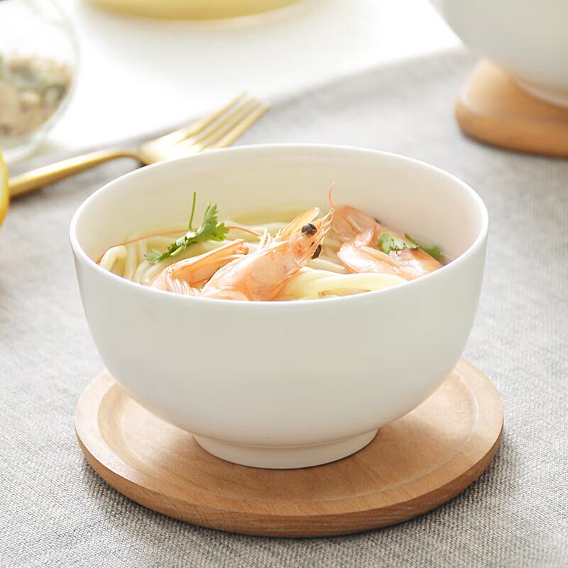 Zhi Shi Pure White Bone China Ceramic Bowls
