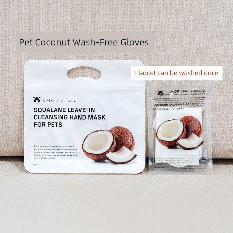 

Amopetric Amopetric Coconut Fragrance Disposable Cleaning Gloves Wipes Dogs and Cats Special Dry Cleaning Deodorant Pet Supplies 6 pieces/bag