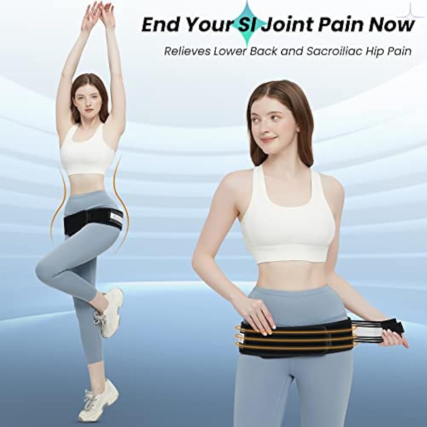 Ledhöftbälte för kvinnor - Höftbyxor för höftsmärta - Stöd för nedre ryggstöd - Bäckenstödsbälte - Justerbar ischias ländryggssmärta