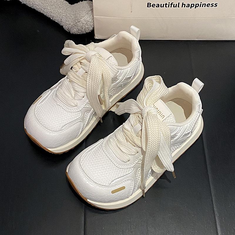 Soft leather version~ Jogging shoes women's 2025 new summer mesh breathable casual shoes versatile sports