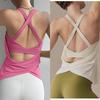 Zweiteiliger Yoga-Anzug mit Brustpolster und gefälschtem Westchen Sexy Laufen Training Schöner Rücken BH Pilates Fitness Sport Ärmelloses Oberteil