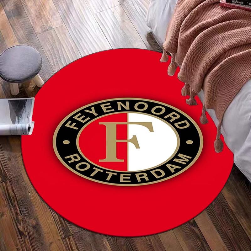 Feyenoord Rotterdam Crest Round Rug for Livingroom,Bedroom, Palyroom, Chair Rug, Area Rug, Circle Carpet, Fan Christmas Gift