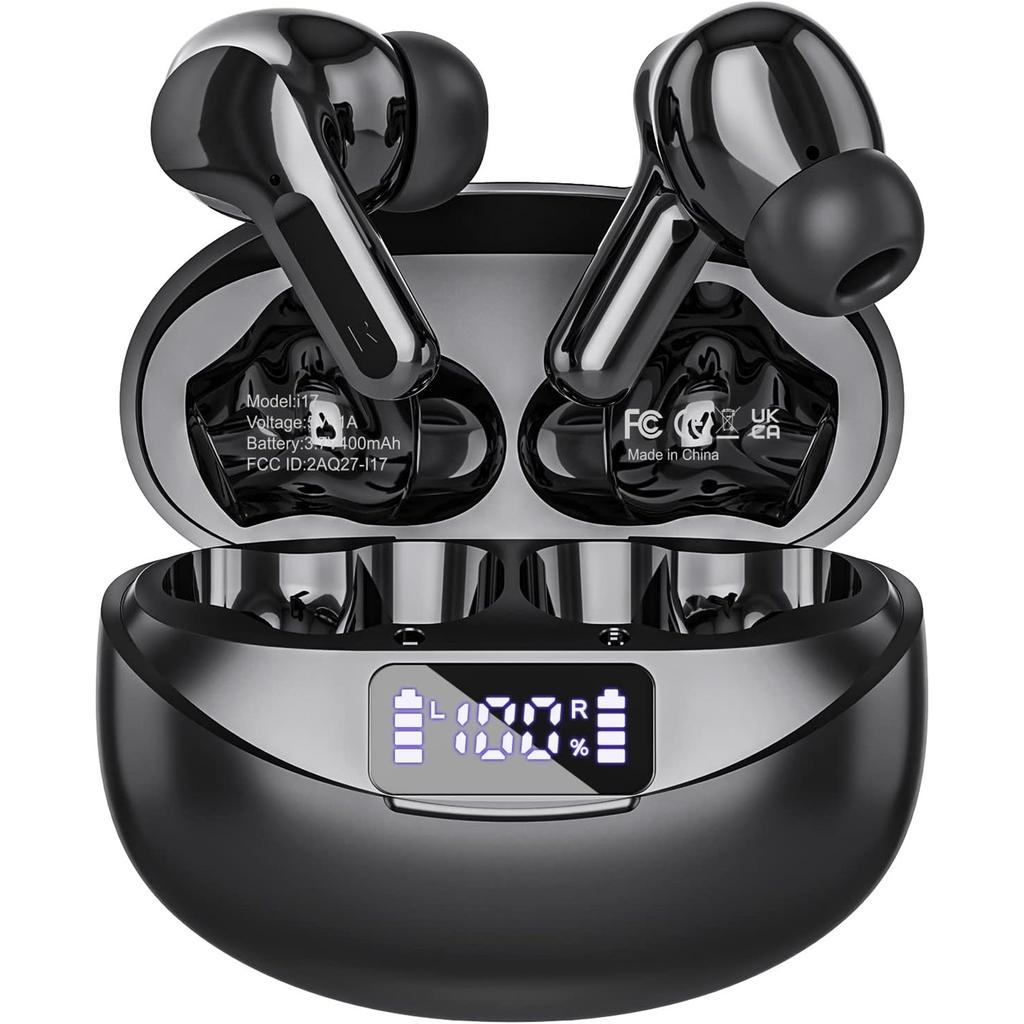 Wireless Earbuds Bluetooth 5.3 Headphones 50H Playback Ear Buds with IPX7 Waterproof, HD Microphone LED Display Earphones for iPhone and Andriod