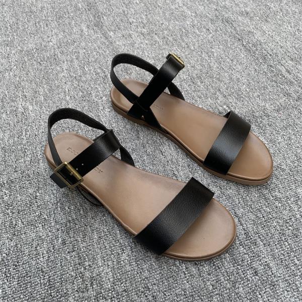 

Модные уличные сандалии 2025 Женские универсальные женские туфли Летние новые удобные плоские модные сандалии для девочек Уличные сандалии Удобная обувь 35