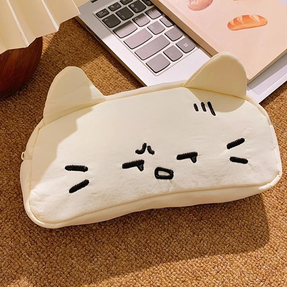 Kawaii Stationery Storage Bag Funny Kitty Stationer Bag Student Stationery