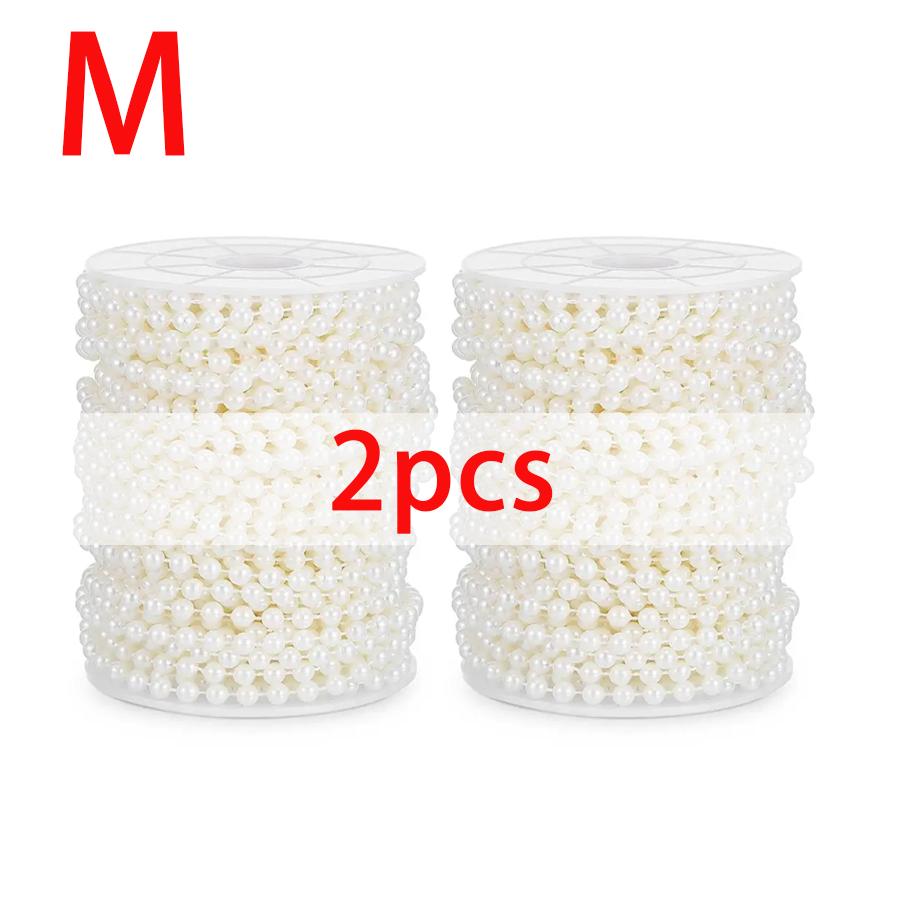 1/2pcs Circular String Plastic Pearl Chain Connecting Beads DIY Decor Handmade Sewing Accessories for Indoor Wedding Party XJM
