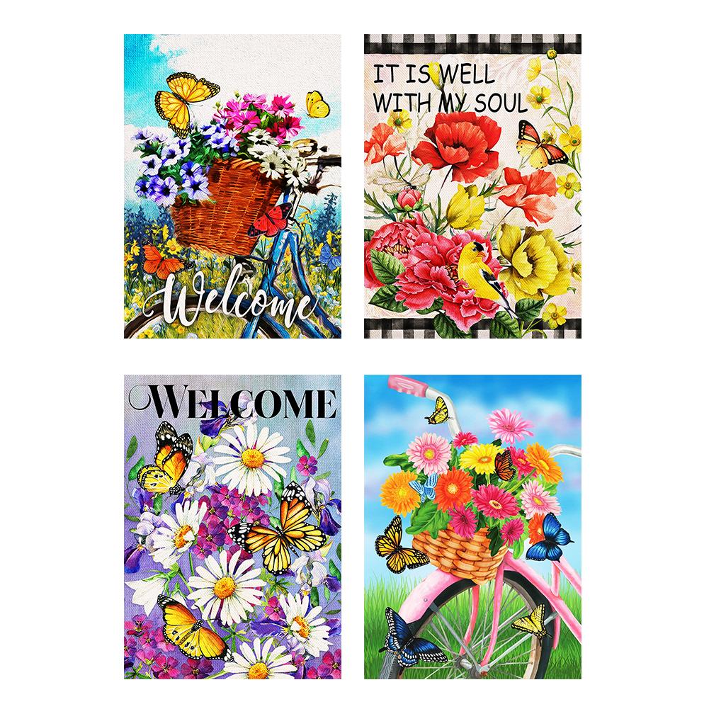 Buy Diamond Painting Butterfly Flowers Full Round Rhinestone Wall at