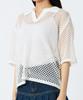 ANDTHEOTHER White Punched Collar Short Sleeve Knit