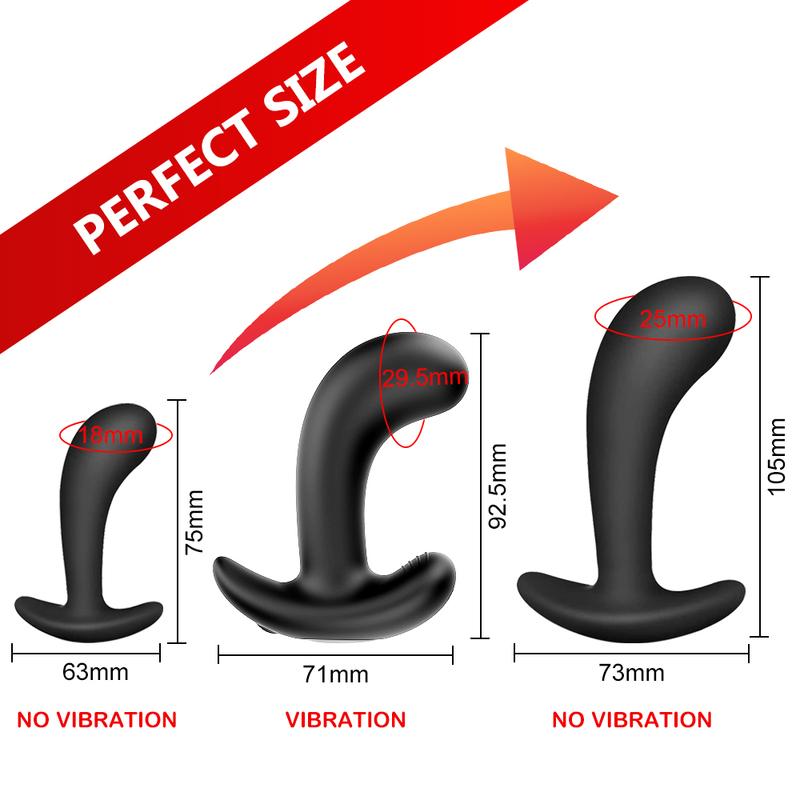 M/L Safe Silicone Anal Butt Plugs Wireless Remote Control Anal Plug Vibrators G-spot Stimulator for Beginners Erotic Toys 18+