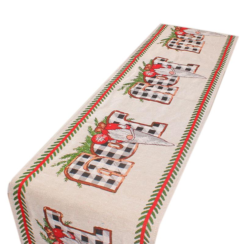 Christmas Table Runner Flag Printing Wear Dirt Resistant Xmas Christmas Table Flag for Christmas Tab