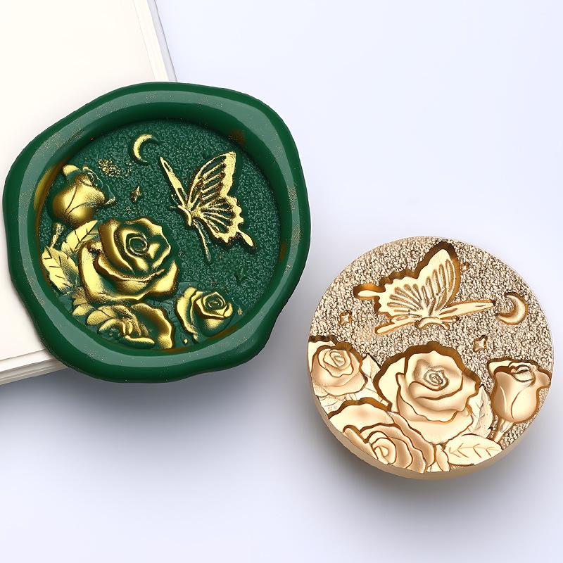 Retro Lacquer Seal Head Brass Three-dimensional Embossed for Envelope Wedding Invitation Wax Seal Decoration