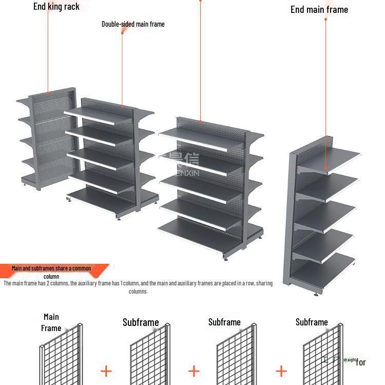 Multi-Layer Wall-Mounted & Free-Standing Gondola Shelves for Snacks