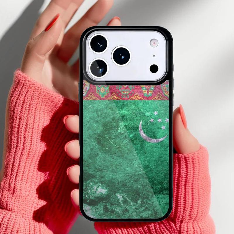 Turkmenistan Flag Soft Phone Case for iPhone 17 Air 16e 15 14 13 Pro Max Back Cover for 12 11 Pro Coque