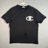 Champion Besticktes Logo T-Shirt Erwachsene Groß Schwarz Ausgeblichen Herren
