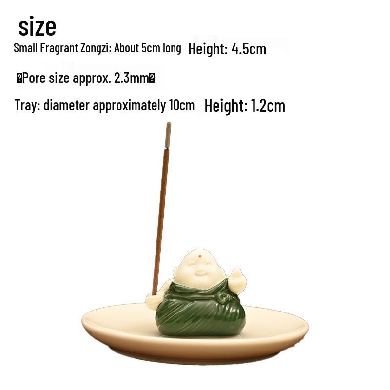 Cute Zongzi Ceramic Incense Burner: Dragon Boat Festival Gift & Sandalwood Holder Ornament