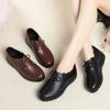 Non-slip Work Shoes Women Soft Leather Shoes Comfortable Soft Restaurant Kitchen Shoes Single Shoes Flat Grandma Shoes