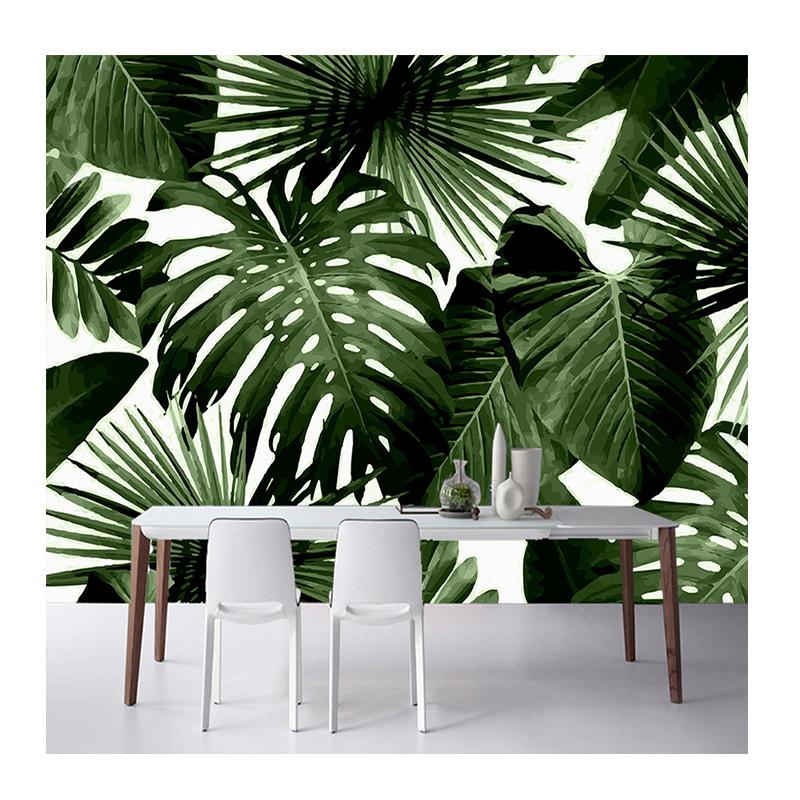 

Tropical Rain Forest Wall Mural Banana Leaves Wallpaper Living Room Bedroom TV Backgdrop Home Decor 3D Murals 200 cm(W) x 140 cm(H)
