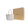 Coach Borsa Tote Classica con Logo Dorato e Motivo Floreale, Chiusura a Bottone, da Donna, Colore Chalk Glacier-White CN733-IMRFF