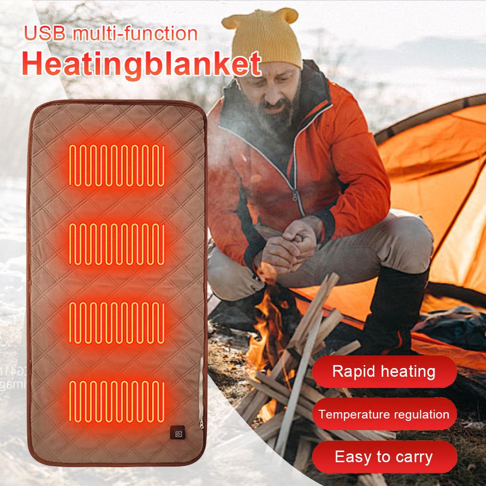 4 beheizte Bereiche, Campingstuhl-Heizkissen, elektrisches Heizkissen, 3-stufige Heizung, Winter-Sitzwärmer-Bezug für Reisen im Freien