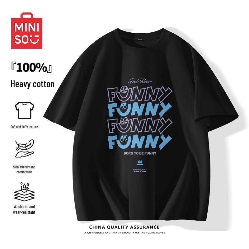 

MINISO Men s Casual Graphic Cotton T-Shirt M