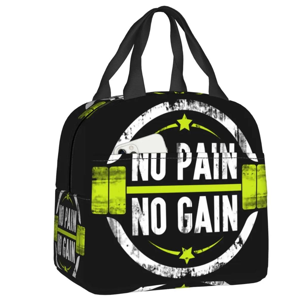 Powerhouse Gym Logo Thermal Insulated Lunch Bag Women Bodybuilding Fitness Portable Lunch Container Travel Storage Food Box