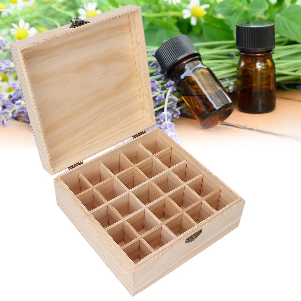 Essential Oil Storage Natural Pine Safe Durable Detachable Portable Essential Oil Case for Home Travel