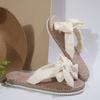 Women's Flat Slippers Summer New Round Head Toe Butterfly Knot Soft Sole Anti-slip Wear-resistant Light Sandals