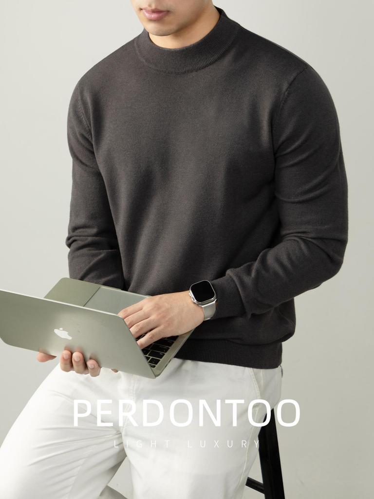 Men's Far-Infrared Self-Heating Sheep Modal Knitwear: Skin-Friendly, Anti-Pilling, Long-Sleeved Sweater for Autumn and Winter