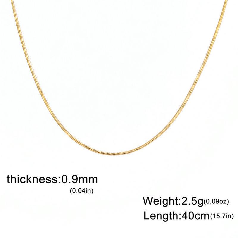 Superfine Round Snake Bone Chain Necklace - 0.9/1.2/1.5/2mm Thick, Versatile Clavicle Accessory for DIY Jewelry Making