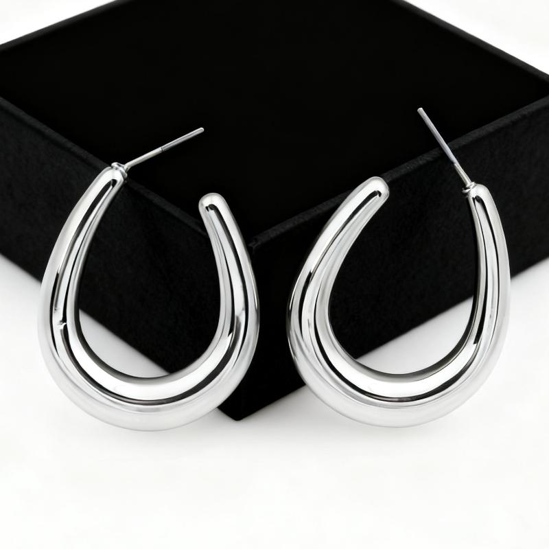 New Oval Women's Dangle Earrings Gold Color U Shaped Design Simple Metal Ear Accessories Water Drop Hanging Earrings 2026 new
