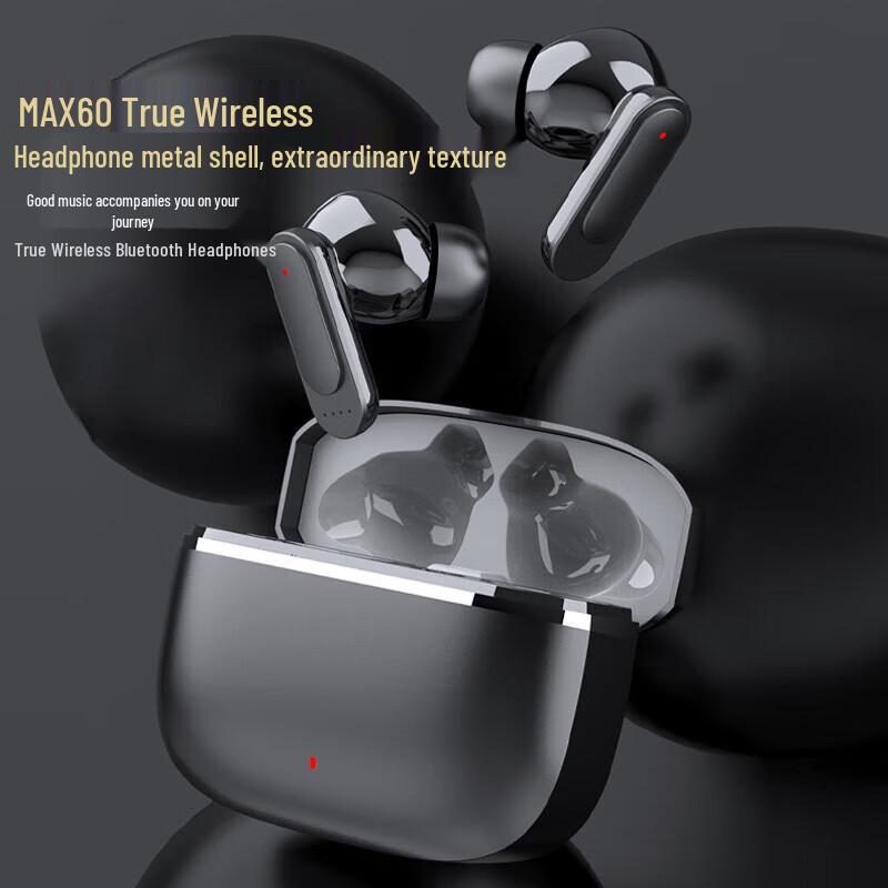 MAX60 Universal Wireless Bluetooth In-Ear Headphones: High-Quality, Noise Cancelling, Sports Design, Super Long Battery Life for Android & iOS.