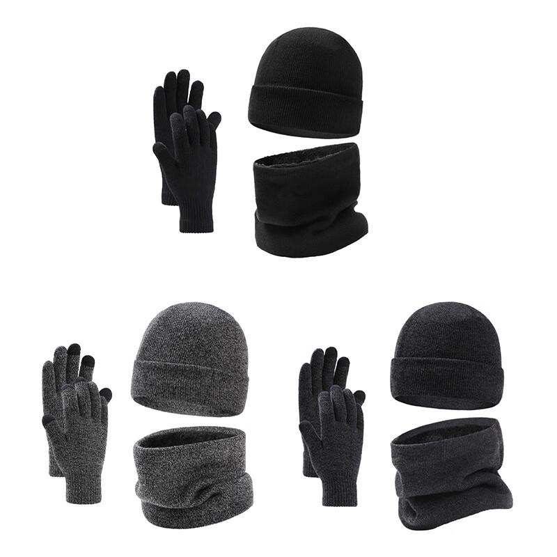 Zhishi Winter Warm Knit Hat, Scarf, and Gloves Set