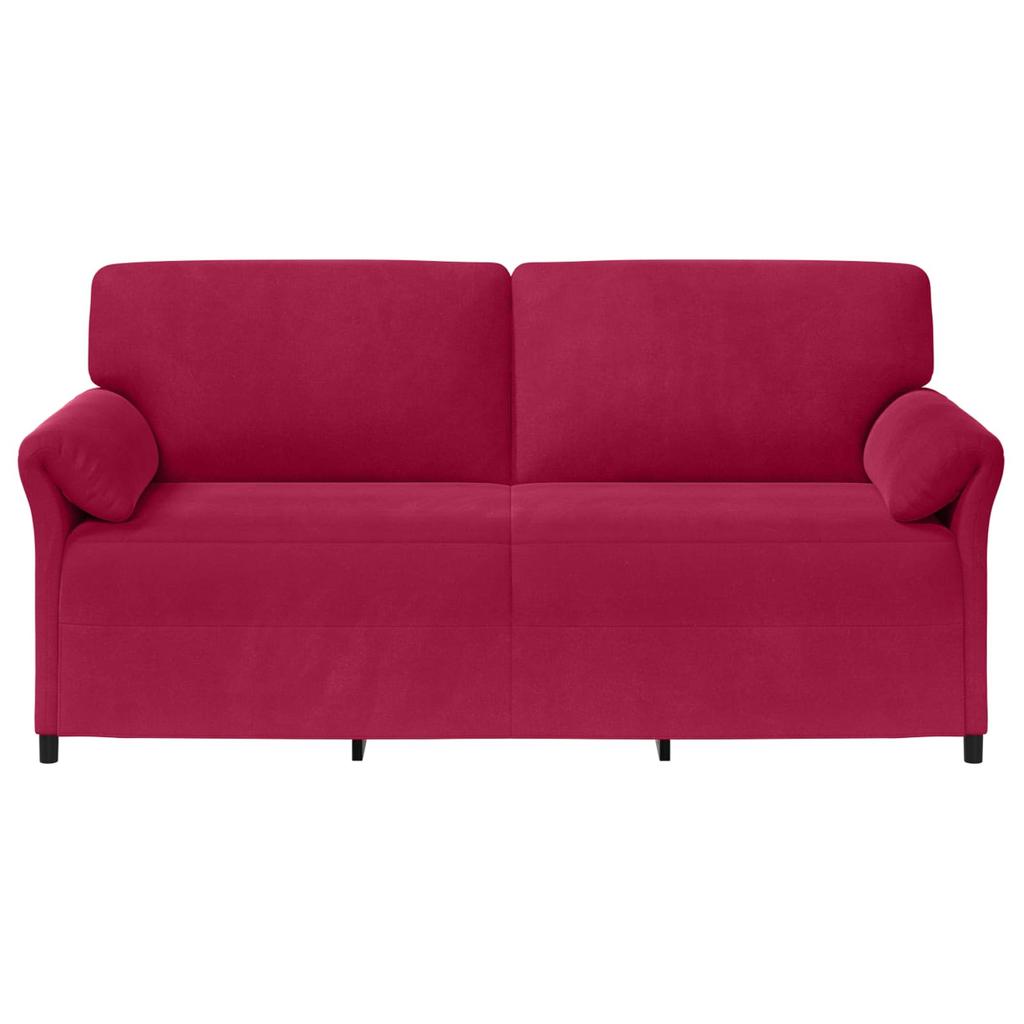 3 Seater Sofa in Burgundy 198 x 83 x 95 cm Velvet