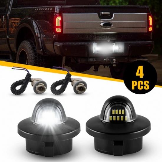 Pair License Lights Plate Set of 2 Driver & Passenger Side White&Red for Ford