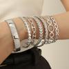 Vintage Cuban Chain Bracelet Stacked Design Sense Exaggerated C-Shaped Bracelet Women Hollow Fashion