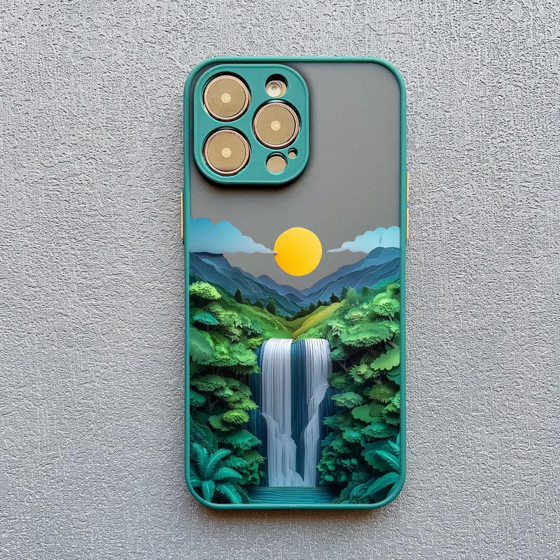 Printing Mountains Rivers Flowing Water Phone Case For IPhone 16 15 14 Pro Max Plus 13 12 Mini 11 Pro Max X XR XS 8 7 SE2 Covers