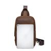 Genuine Leather Chest Bag, Retro Crossbody Bag, Cowhide Men's Front Crossbody Bag