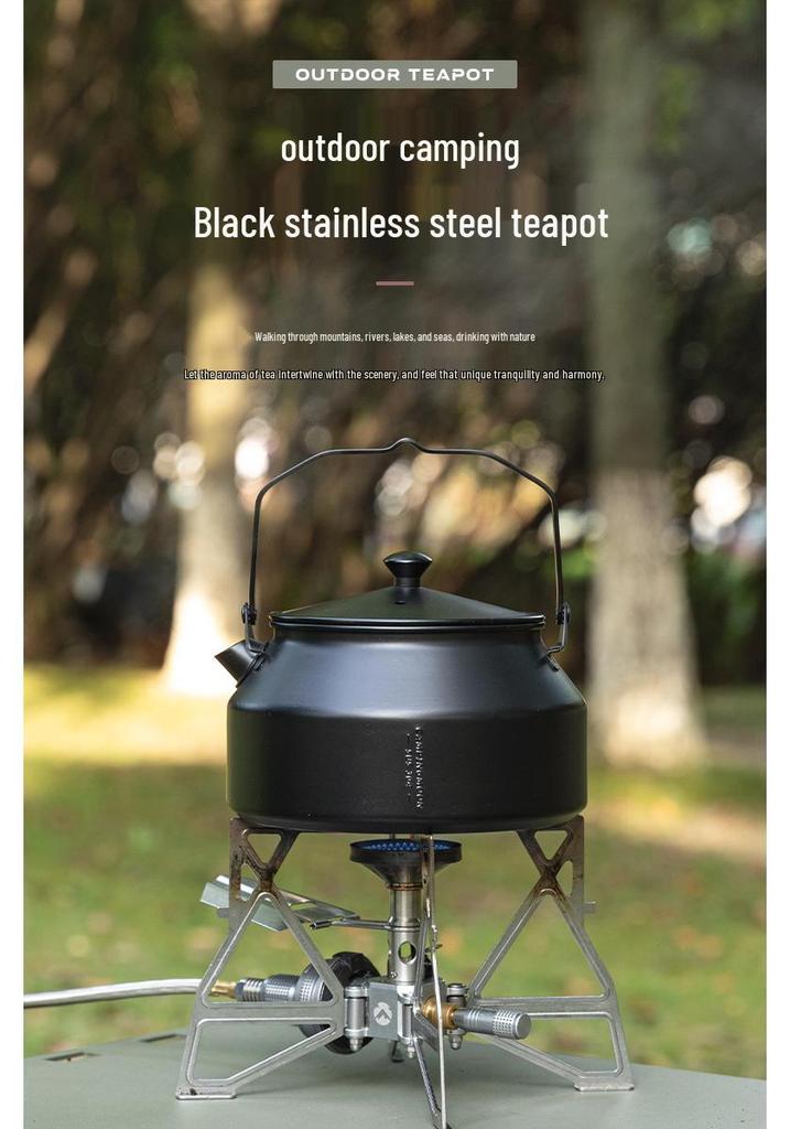 Koman BKSW-1 Portable Stainless Steel Camping Kettle and Tea Infuser for Outdoor Cooking and Boiling Water