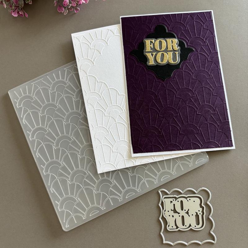 Embossing Template: 2D Thin Plastic Texture Plate for DIY Card & Diary Crafting