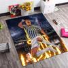 Juventus Football Player Fire Effect Print Area Rug Non‑Slip Rectangular Floor Mat Soccer Fan Gaming Living Bedroom Decor