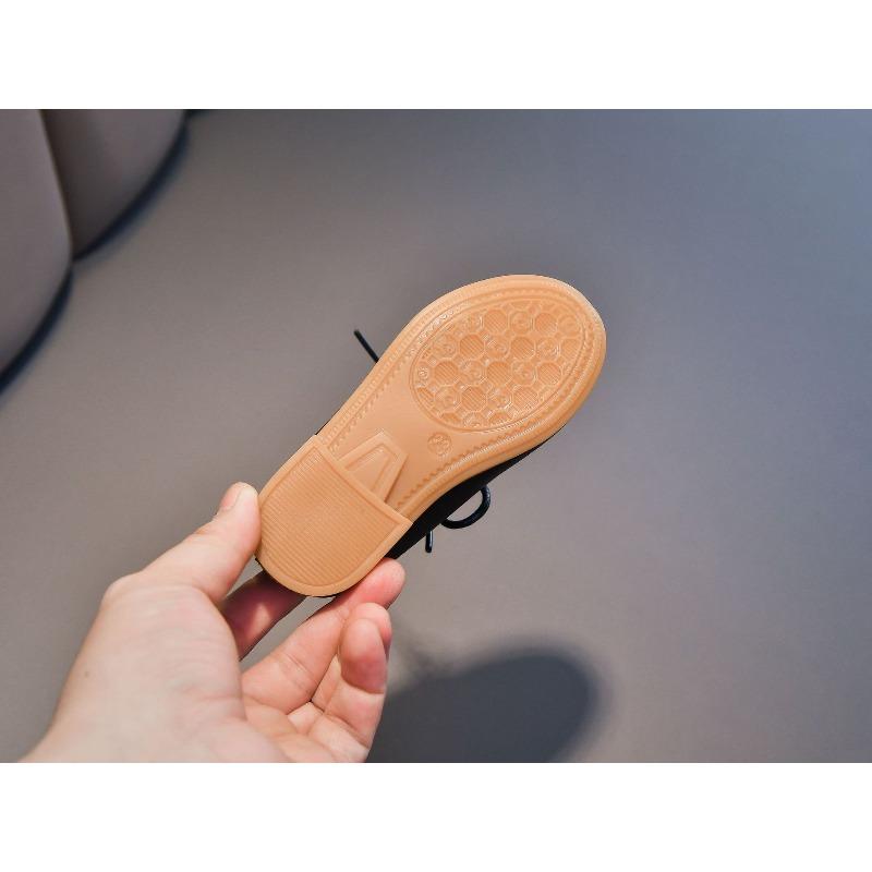 Spring New Low-Top Mary Jane Shoes for Kids, New British Style Lace-Up Flats, Student Black Leather Shoes