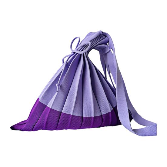 Складная сумка для покупок многоразовая аккордеон продуктовая сумка-тоут сумка через плечо с цветовыми блоками плиссированная для покупок продуктов для повседневных дел фиолетовый 1100₽